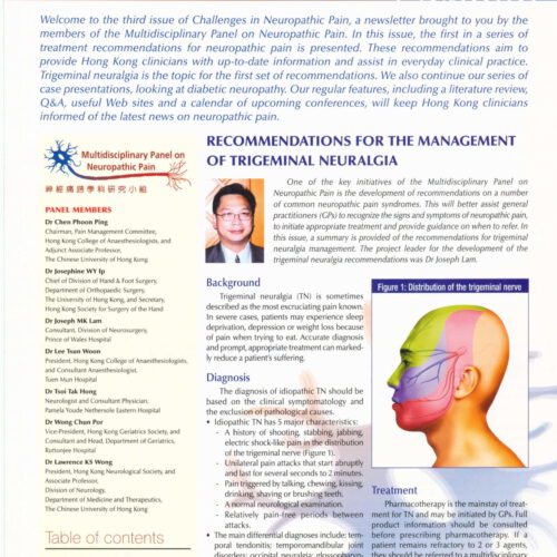 RECOMMENDATIONS FOR THE MANAGEMENT OF TRIGEMINAL NEURALGIA